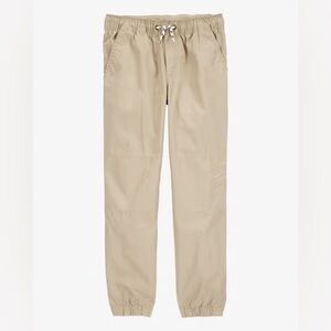 NWOT Carters Kid Drawstring Joggers Light Khaki 6/6a